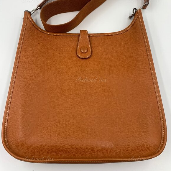 Authentic HERMES Brown Epsom Evelyne I PM Crossbody Bag - Picture 3 of 15